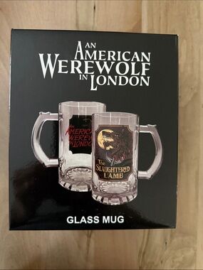 An American Werewolf in London Glass Mug - Clear with Black & Red Artwork